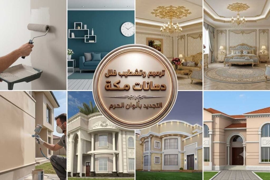 معلم دهانات بمكة لتنفيذ تصميمات مودرن وكلاسيك احترافية